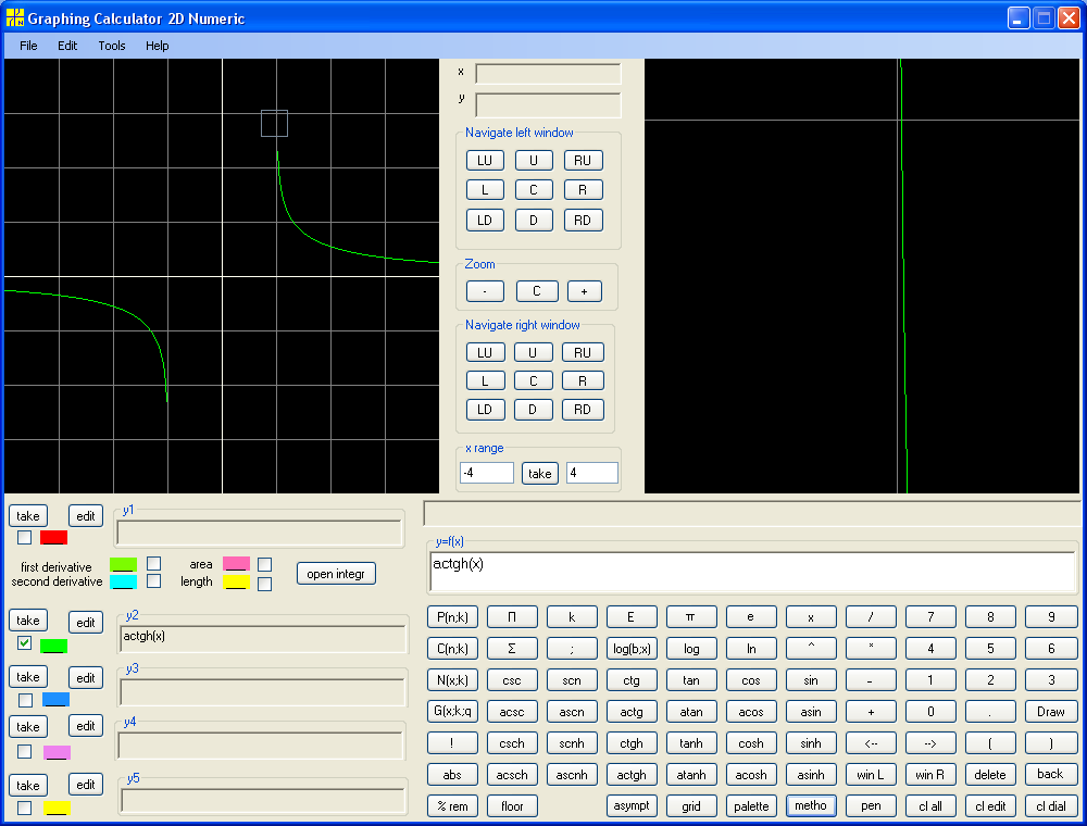 y = actgh(x)