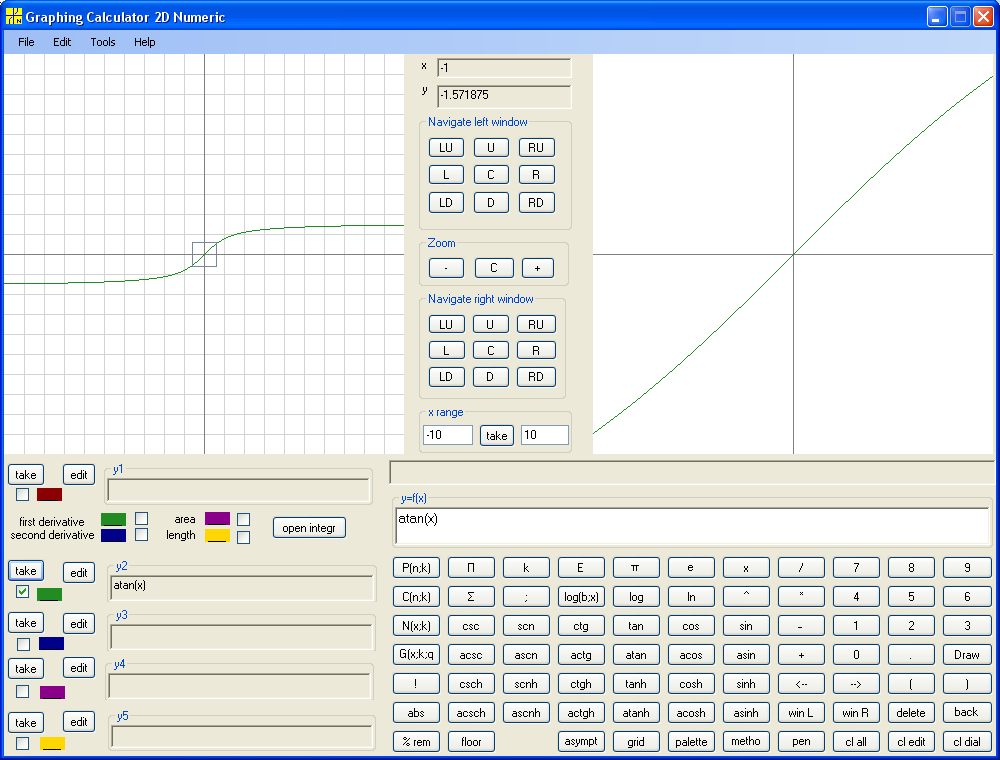 y=atan(x)