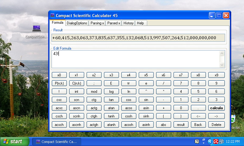 Compact Scientific Calculator in XP 800x480