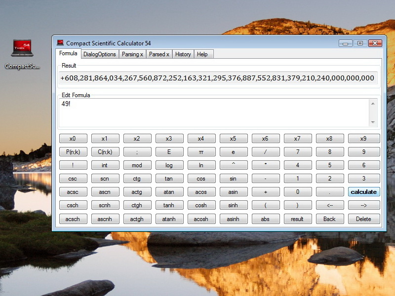 Compact Scientific Calculator 54 in Vista