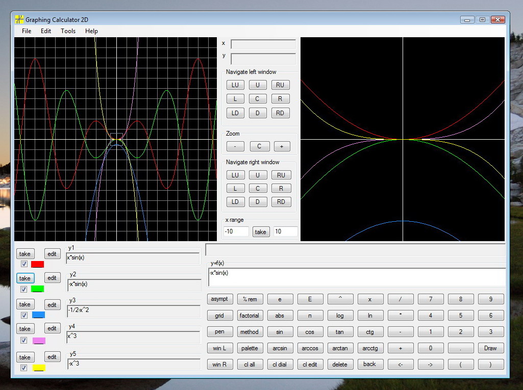 Graphing Calculator 2D in Vista