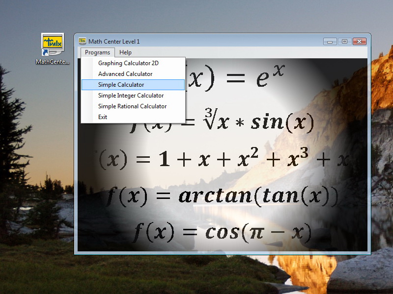 Math Center Level 1 Menu