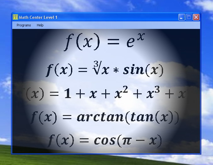 Math Center Level 1 Conrol Panel in XP