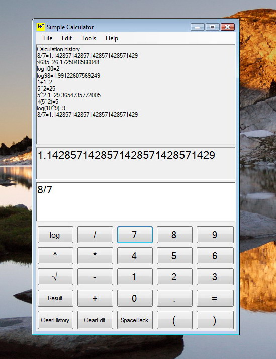 Simple Calculator Vista