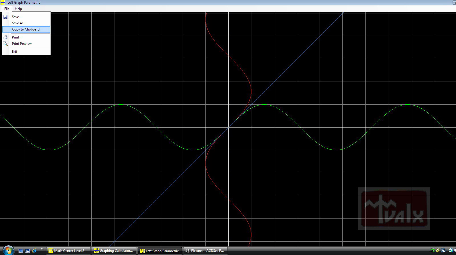 Graphing Calculator 2D Parametric