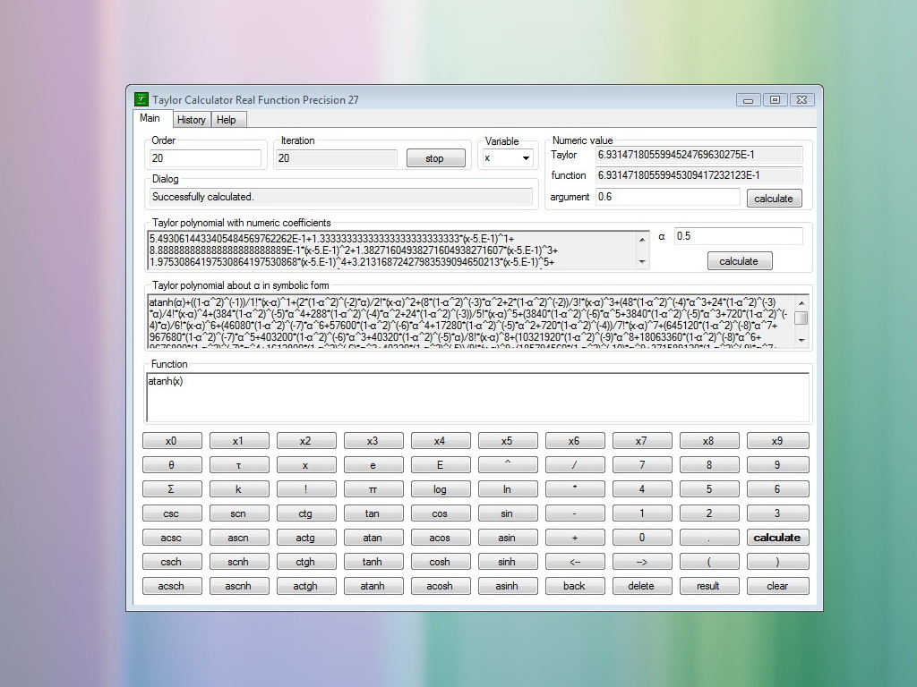 Taylor Calculator Real 27 in Vista