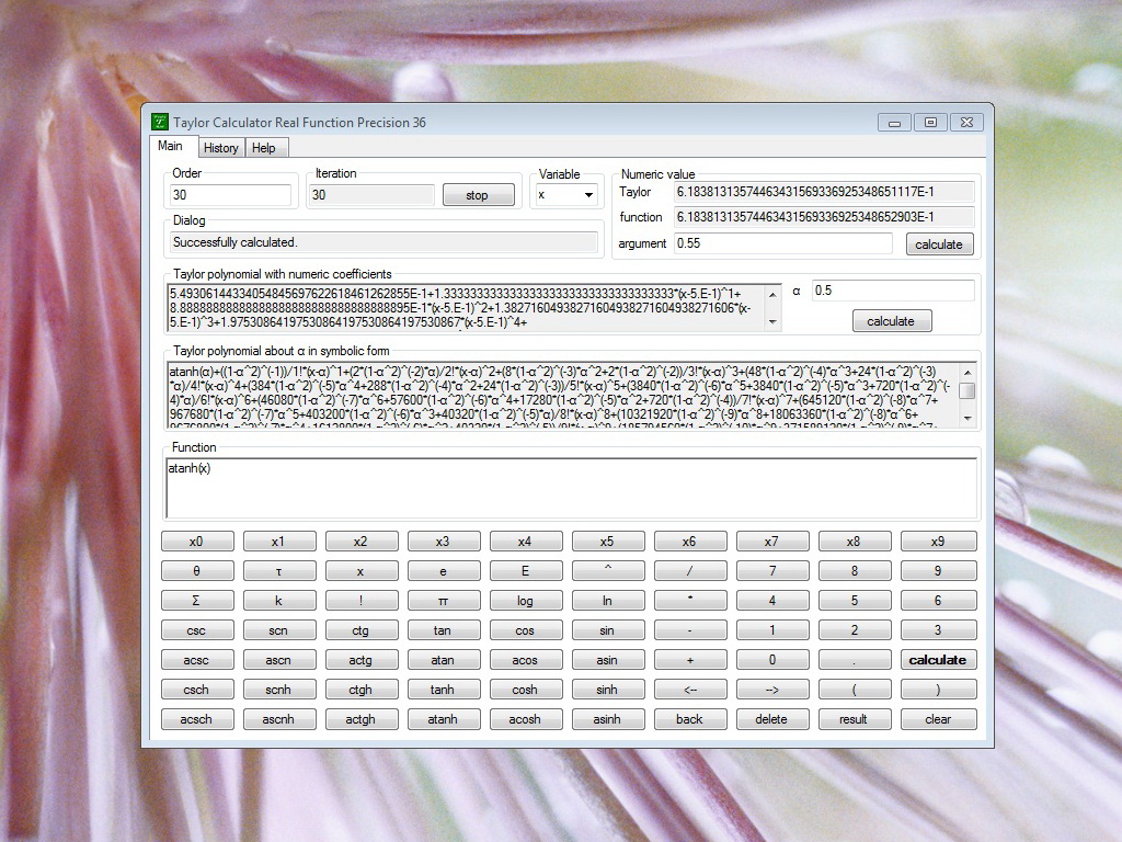 Taylor Calculator Real 36 in Vista